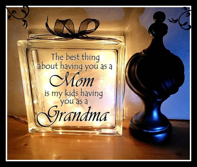 Grandma Block 8 x 8 Glass block Night light Mother's