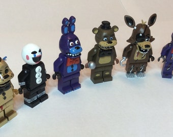 Five Nights At Freddy's FNAF Custom Lego Minifigures Mini Fig Set of 6