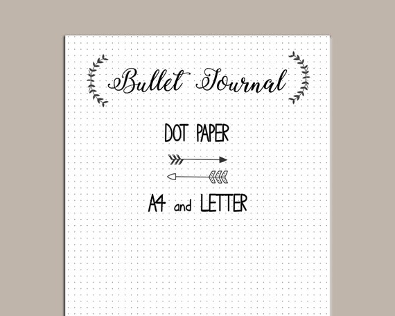 Printable Bullet Journal Dot Paper / A4 & Letter / Instant