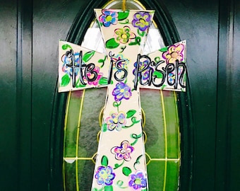 Easter door hanger, spring door hanger, cross door hanger, easter decor