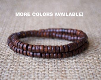 Mens Wooden beads bracelet, wooden bracelet men, unisex bead bracelet, Wood Bead Bracelet , men's wooden bracelet, Beaded Bracelets, gift