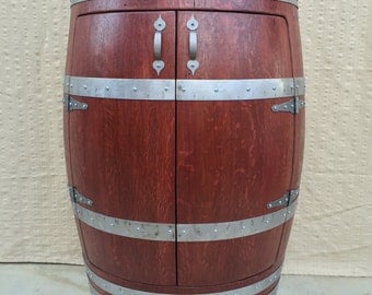 Half Oak Wine Barrel Cabinet,Wine Barrel Furniture,Liquor Cabinet.