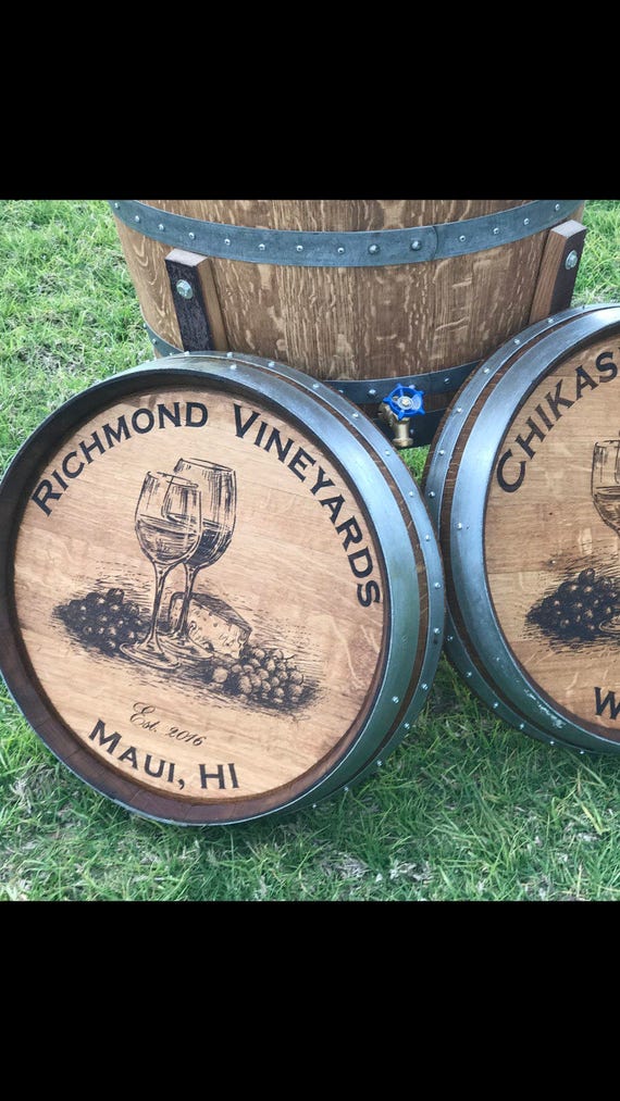 Wine barrel lid custom engraved with your family name or
