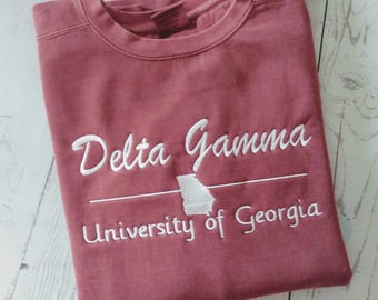 Custom Sorority Sweatshirt, Custom Greek Sweatshirt, Delta Gamma Sweatshirt, Monogrammed Sorority Sweatshirt, Sorority Gift