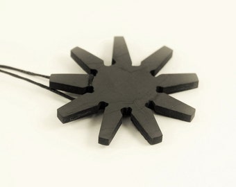 Shungite pendant Nine pointed star, EMF protection, root chakra healing pendant, reiki PE54