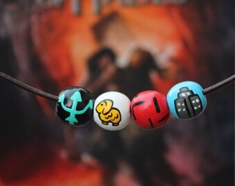 Percy Jackson Camp Half-Blood beaded necklace **now featuring glow in the dark trident bead**
