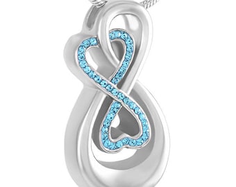 Love You Infinity Cremation Jewelry Urn Pendant Necklace