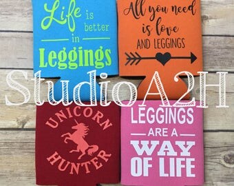 Unicorn Leggings Can Coolers Set of 15 Drink Holder Beverage Hugger Pop Up Party Supplies Hostess Rewards Grab Bag Advertising Marketing