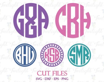 Circle Monogram Cut Files, Circle Monogram SVG Files, Circle Monogram DXF Files, Circle Monogram Font SVG Cut Files 0071