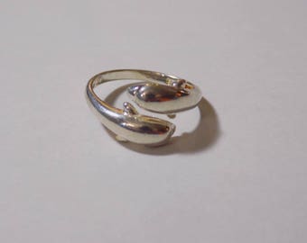 Sterling silver split dauphin ring size 9