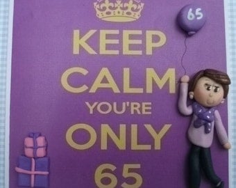 Personalised 65th Birthday card by Hot Dough Creations