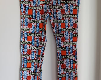 Ankara Elastic Bell Bottom Pants (Orange) main image 0