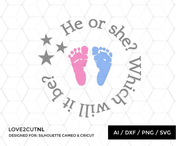 Download Gender reveal SVG cut file for silhouette or other craft