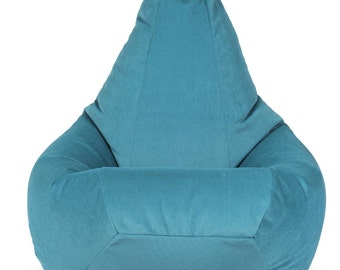 Velor-corduroy bean bag chair for kids, teens, adults. Wide choice of colors