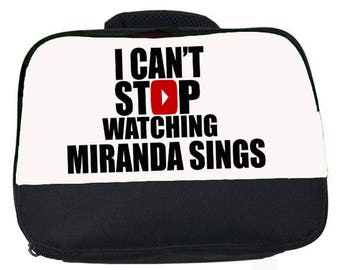 I can't stop watching Miranda Sings canvas lunch bag (perfect for school or nursery)