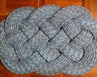 Upcycled Blue Climbing Rope Mat