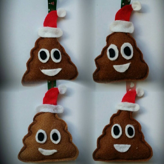 Items similar to Poop Face Emoji Christmas Tree Decoration. This funny, unique, emoticon makes a