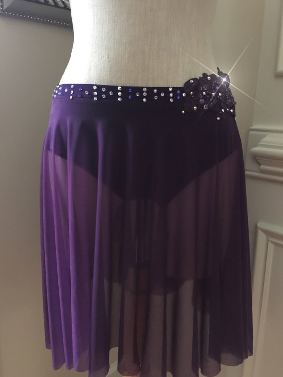 2 Piece Custom Lyrical Dance Costume PURPLE EGGPLANT