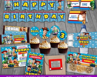 Toy Story Party Package - PERSONALIZED - Toy Story Birthday Party - Disney Toy Story decoration - cards tags wrappers signs labels toppers