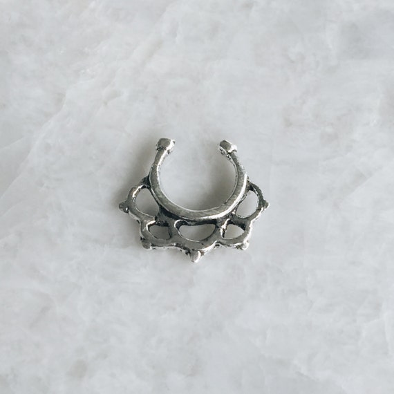 Sterling silver tribal style septum ring Septum nose ring