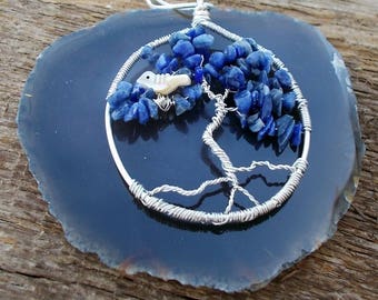 Tree-of-life pendant necklace - tree-of-life jewelry - tree of life wire - wire wrapped - gemstone pendant - sodalite jewelry - tree of life