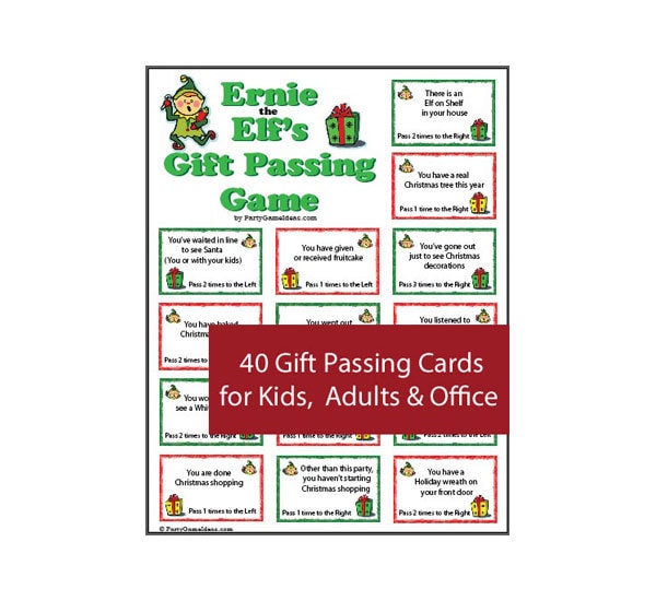 Christmas Gift Passing Game 40 Printable Gift Passing Cards