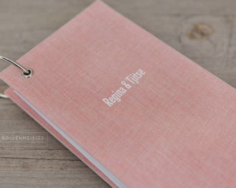 Guest book - vintage linen - marriage advice - alternative guest book - personalized with letterpress- watercolor wedding
