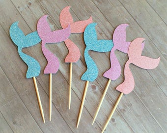 Cupcake Toppers, Mermaid Party, Mermaid Cupcake Toppers, Mermaid Decorations, Mermaid Party Decorations, Under the Sea, Party Decorations