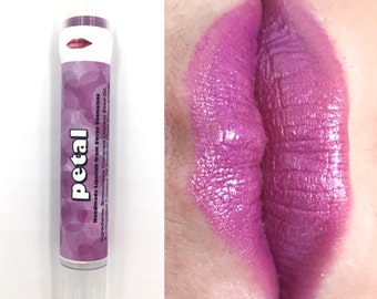 Purple Lipstick, pink lip color, mineral cosmetics, floral, natural, (PETAL)