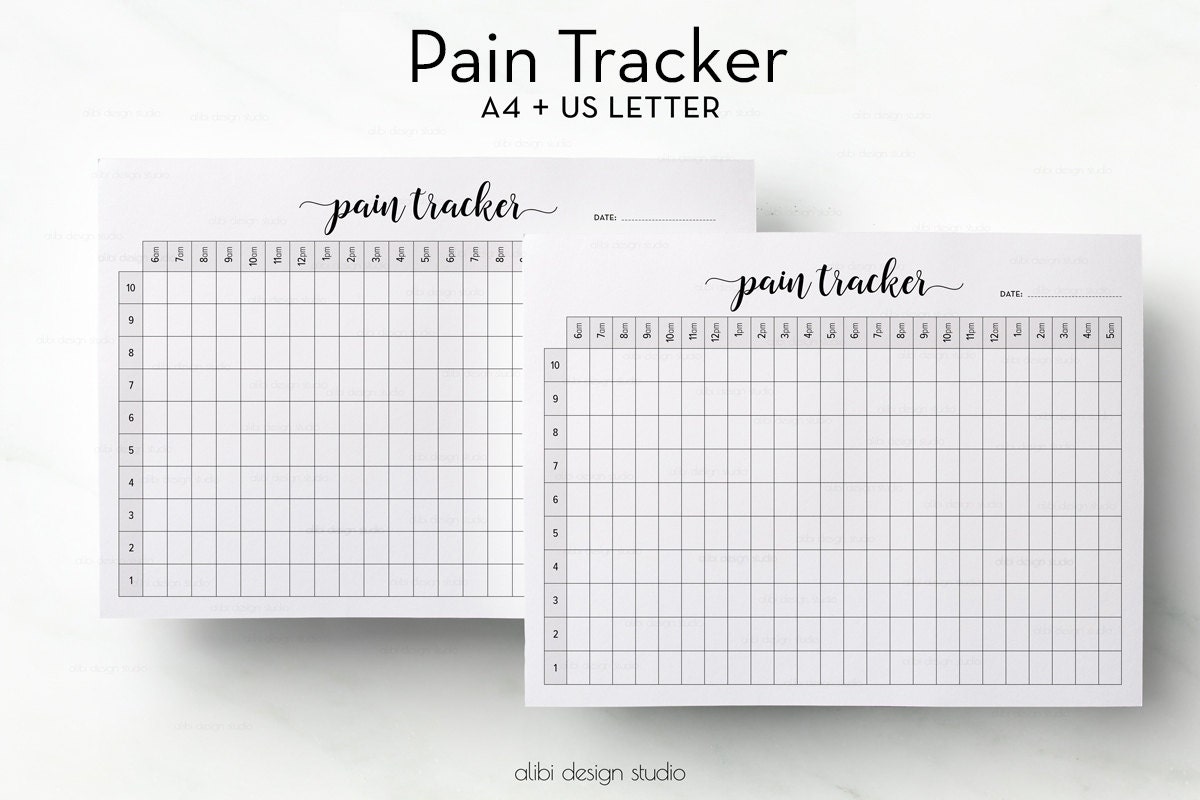 Pain Tracker Pain Journal Pain Planner A4 printable Health