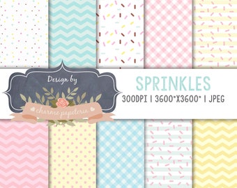 Sale Candy digital papers, sprinkles, Ice Cream Party Theme Birthday Digital Paper, Sprinkles paper, Sweets, Dessert, Summer pattern