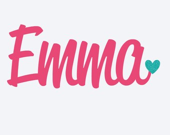 name with heart decal- Personalized Name Decal- Name Decal - YETI Name decal- Personalized Decal- Heart decal- Name sticker -Glitter sticker