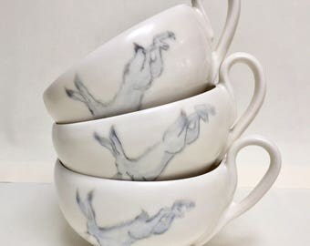 large 'Hares' porcelain cappuccino cup
