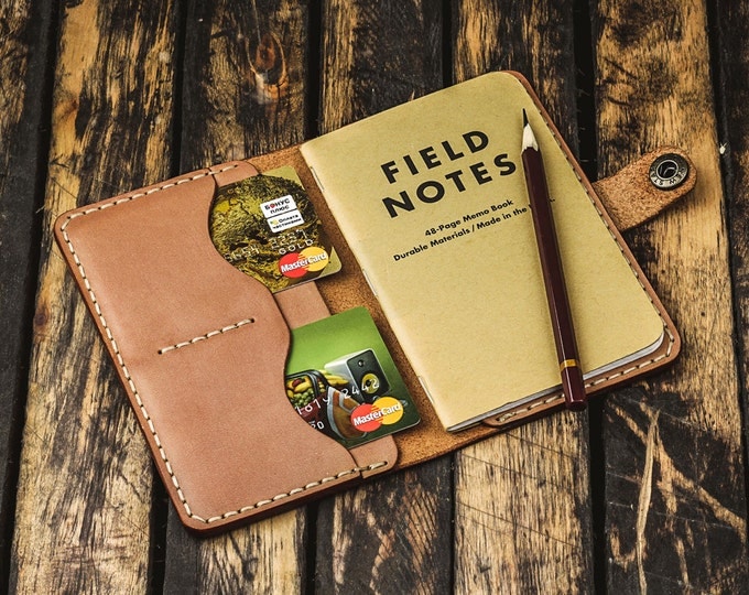 Personalized field notes cover, groomsmen gift, card holder, leather field notes notebook cover, personalized gift