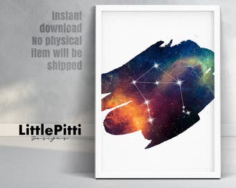 Libra constellation, libra zodiac print, constellation zodiac, libra print, libra art, libra wall art, astronomy print, october birthday