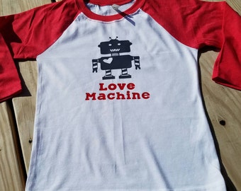 Love Machine, Love Machine Raglan, Boys Valentines Shirt, Boys Valentine's Day Shirt, Boys Valentine's Day, Boys Raglan, Love