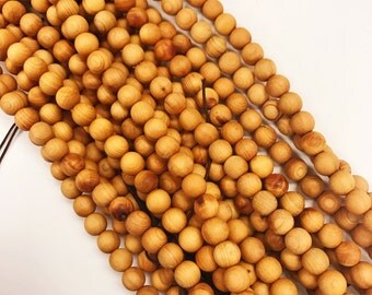 6mm & 8mm Fragrant Sandalwood Beads, 8mm Sandalwood Mala Necklace, 8mm Sandalwood 108 pcs,108 Wood Beads,108 Mala Wood Beads,Mala Beads,Wood