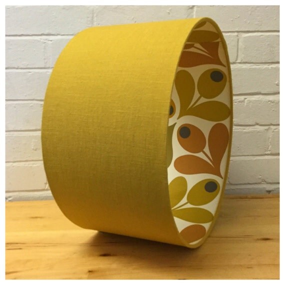 Handmade Mustard Yellow Linen Fabric & Orla Kiely by TheGrayRoom
