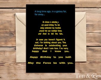 Star Wars Birthday Card - Star Wars Crawl - Printable Card