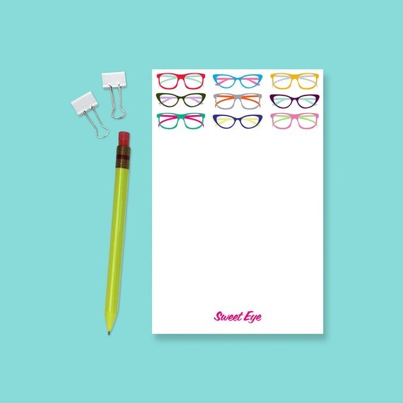 Eye Glasses Notepad Optometrist Gift Hipster by shopKellyRenay