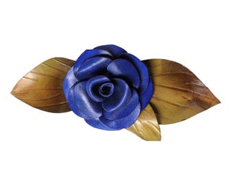 Bar pink blue and leaves real leather