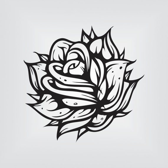 Rose Svg Flower Graphic Cutout Vector art Cricut