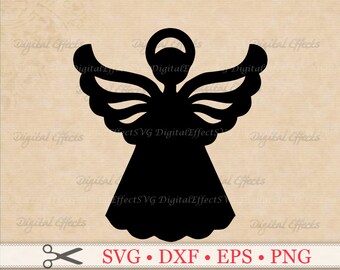ANGEL SVG File, Christmas Angel Svg, Png, Eps, Dxf Files, Angel Clipart, Angel Vector Angel Silhouette Studio, Cricut Svg Files, Cut Files