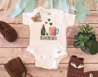 Funny Baby Onesie®, Baby Boy Outfit, Home Brewed Baby Clothes, Funny Romper, One Piece, Newborn Onesie®, Baby Shower Gift,Beer Baby Bodysuit