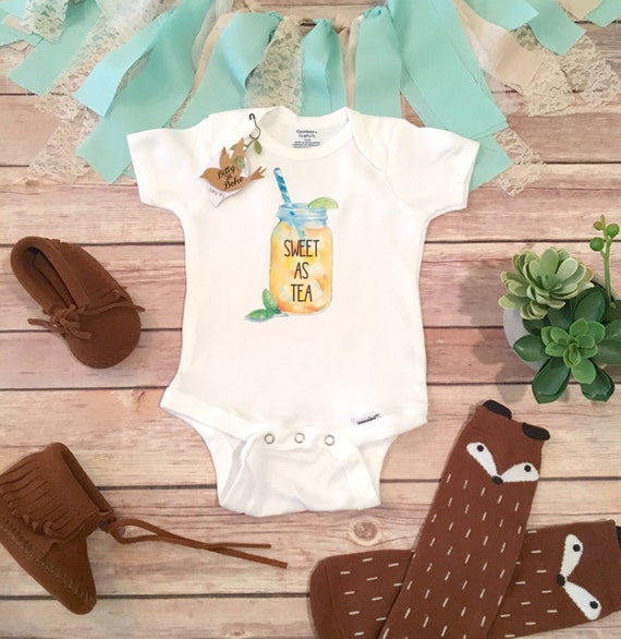 Sweet As Tea Baby Onesie® Mason Jar Baby Southern Baby