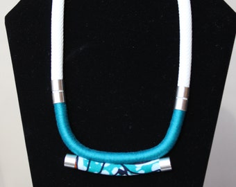 Necklace ethnic rope/wax white "Alafia"