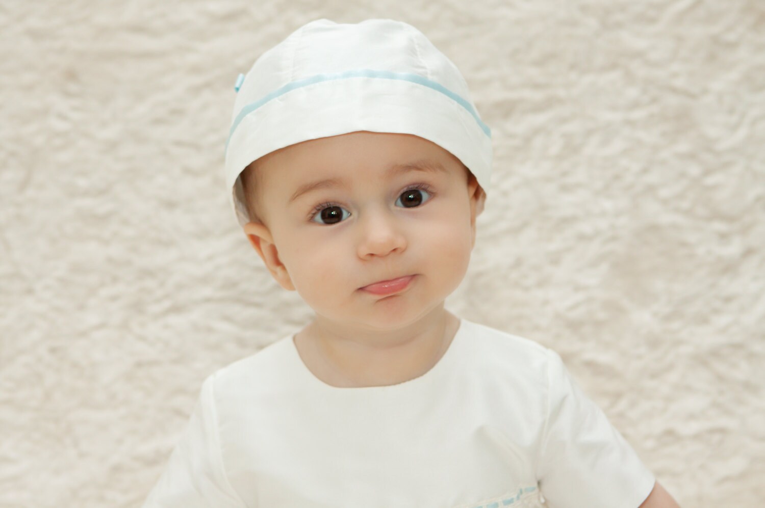Venice Christening Hat. Baptism Boys Christening Cap.