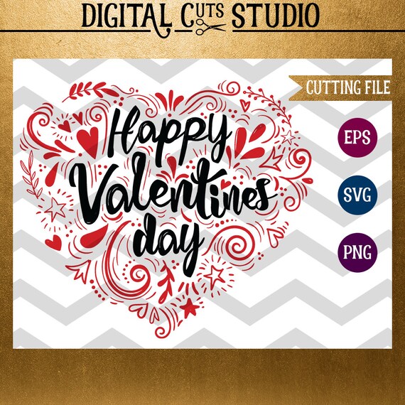 Happy Valentines Day Collage SVG Cut File Heart Collage Cut