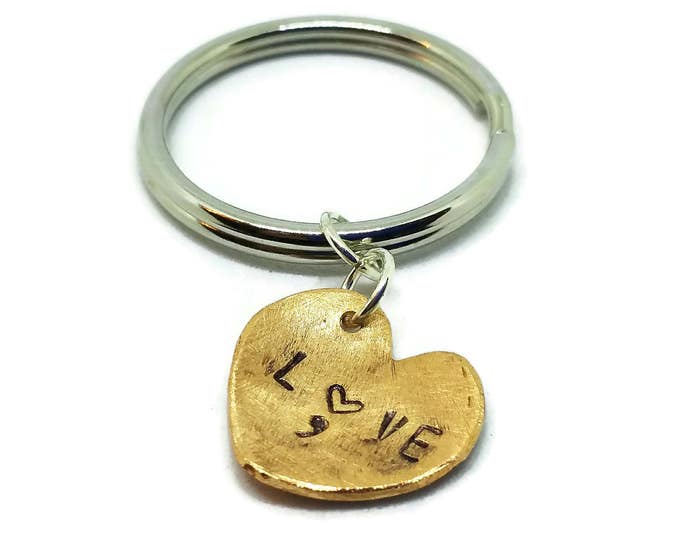 Love Heart Key Chain, Suicide Prevention, Mental Illness Awareness, Depression Awareness, Copper Heart Key Chain