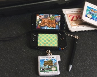 Nintendo 3ds charm, custom nintendo 3ds, nintendo jewelry, cute nintendo new 3ds charm, geeky christmas gift, nintendo, geeky gift, kawaii